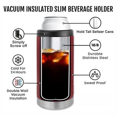 Insulated Slim Metal Beverage Holder